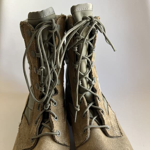 Combat Boots Mondo Mens 7.5 R UFCW Green Suede Steel Toe Vibram Sole Women 9.5 - Picture 10 of 16